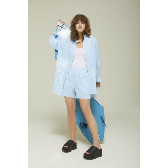 New Linen European High Rise Shorts Casual Summer Elastic Waisted Made In Italy - Picture 12 of 12